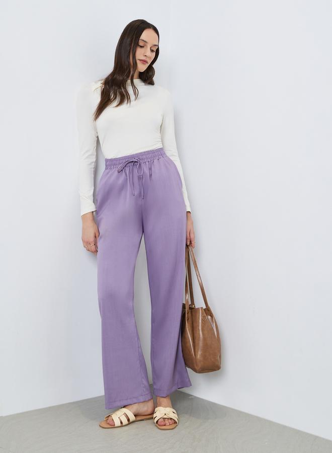 Styli Women Purple Wide Leg Pants - Image 1